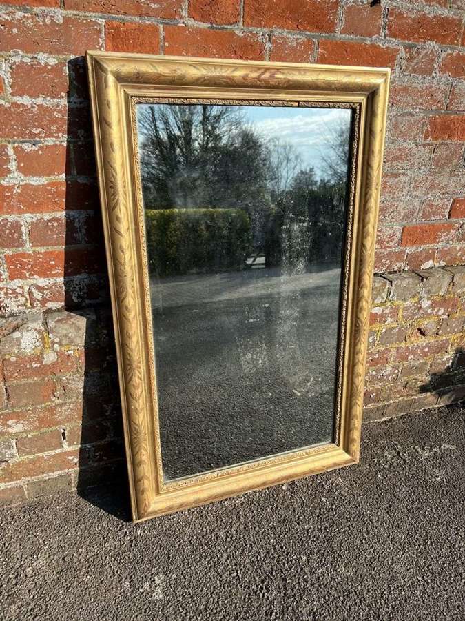 A Delightful Antique French 19th C original gilt etched frame Mirror