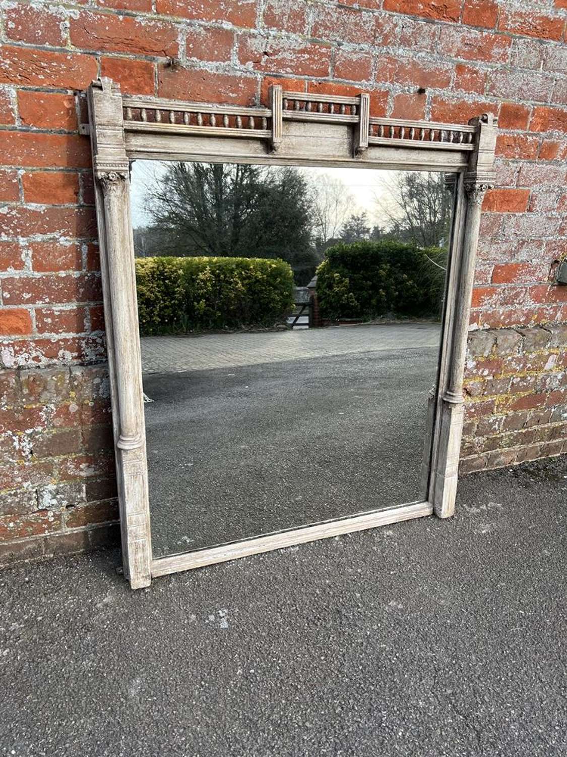 A Delightful highly useful Antique English 19th C Overmantle Mirror.
