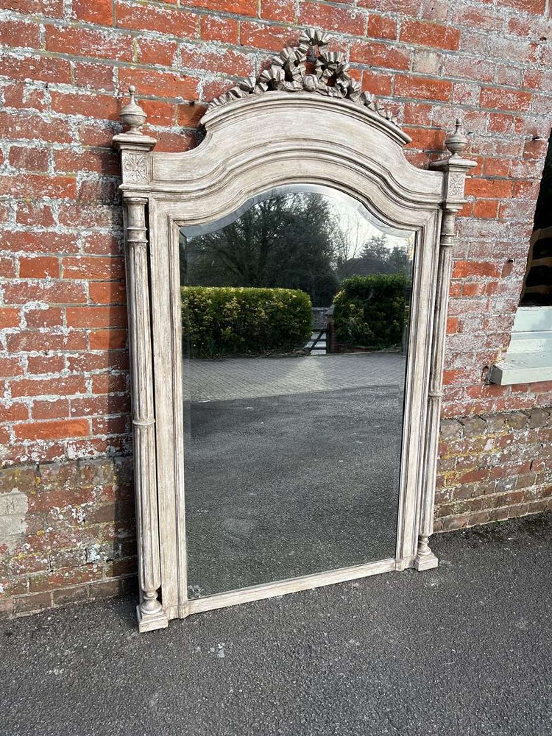 A Stunning large Antique French 19th Century  painted shaped Mirror.