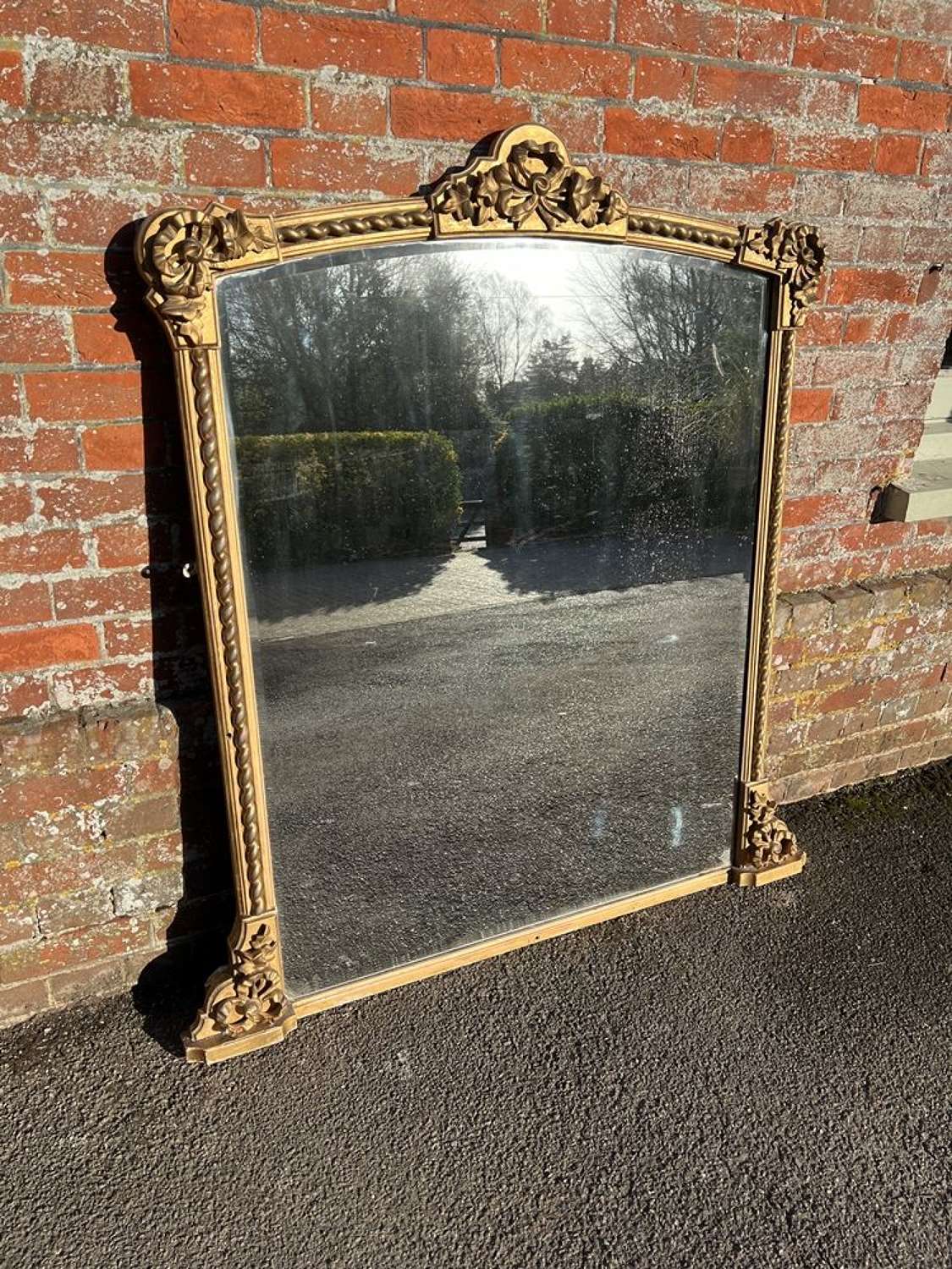 A Superb large Antique English 19th Century gilt Overmantle Mirror.