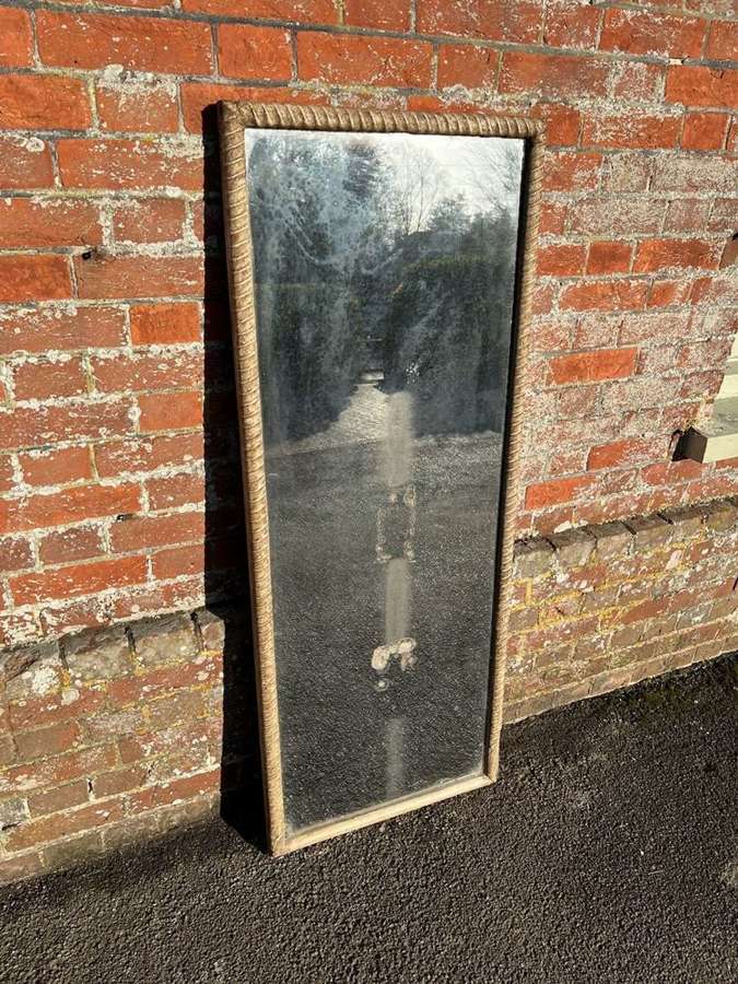 A Delightful good size Antique French 19th C Painted ribbed Mirror.
