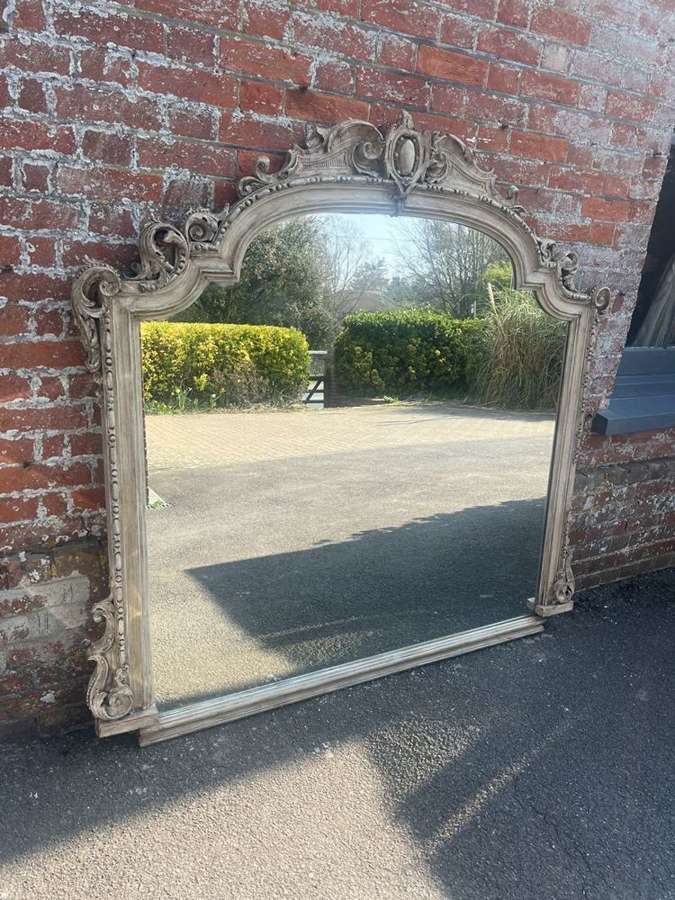 An Exceptional large Antique English 19th C painted shaped Mirror.