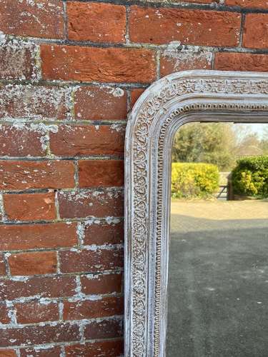 A Wonderful large Antique French 19th C arched top painted Mirror.