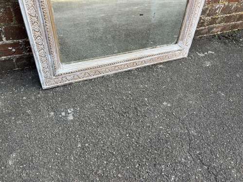 A Wonderful large Antique French 19th C arched top painted Mirror.