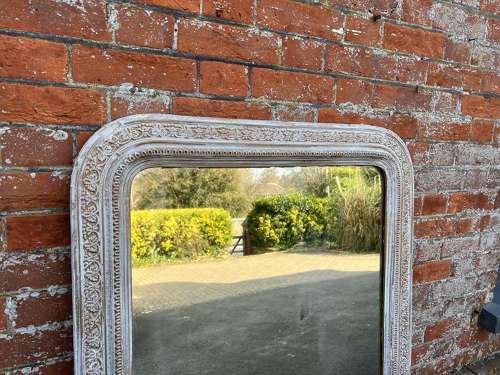 A Wonderful large Antique French 19th C arched top painted Mirror.
