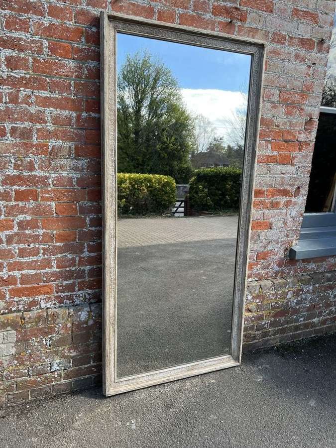 A Superb large Antique 19th C carved wood and gesso painted Mirror