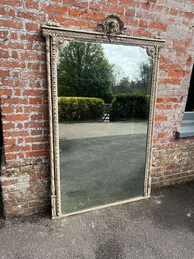 A Superb large Antique French 19th C painted Column framed Mirror