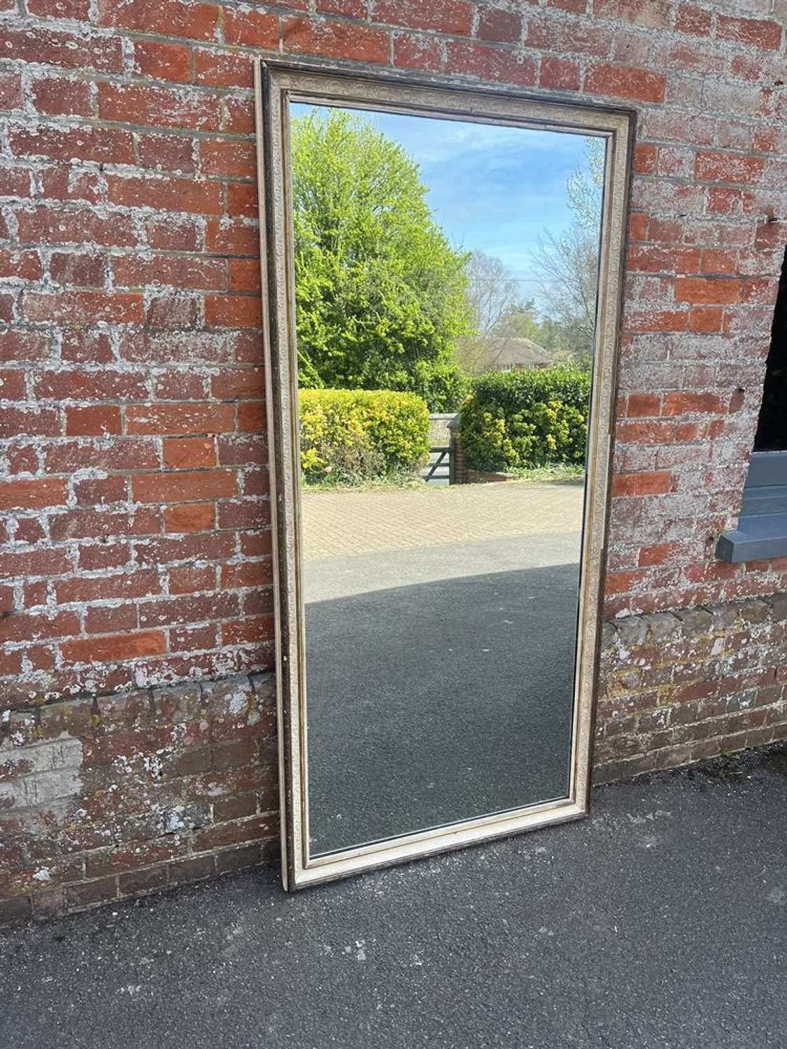 A Wonderful large Antique French 19h Century cream and Gilt Mirror.