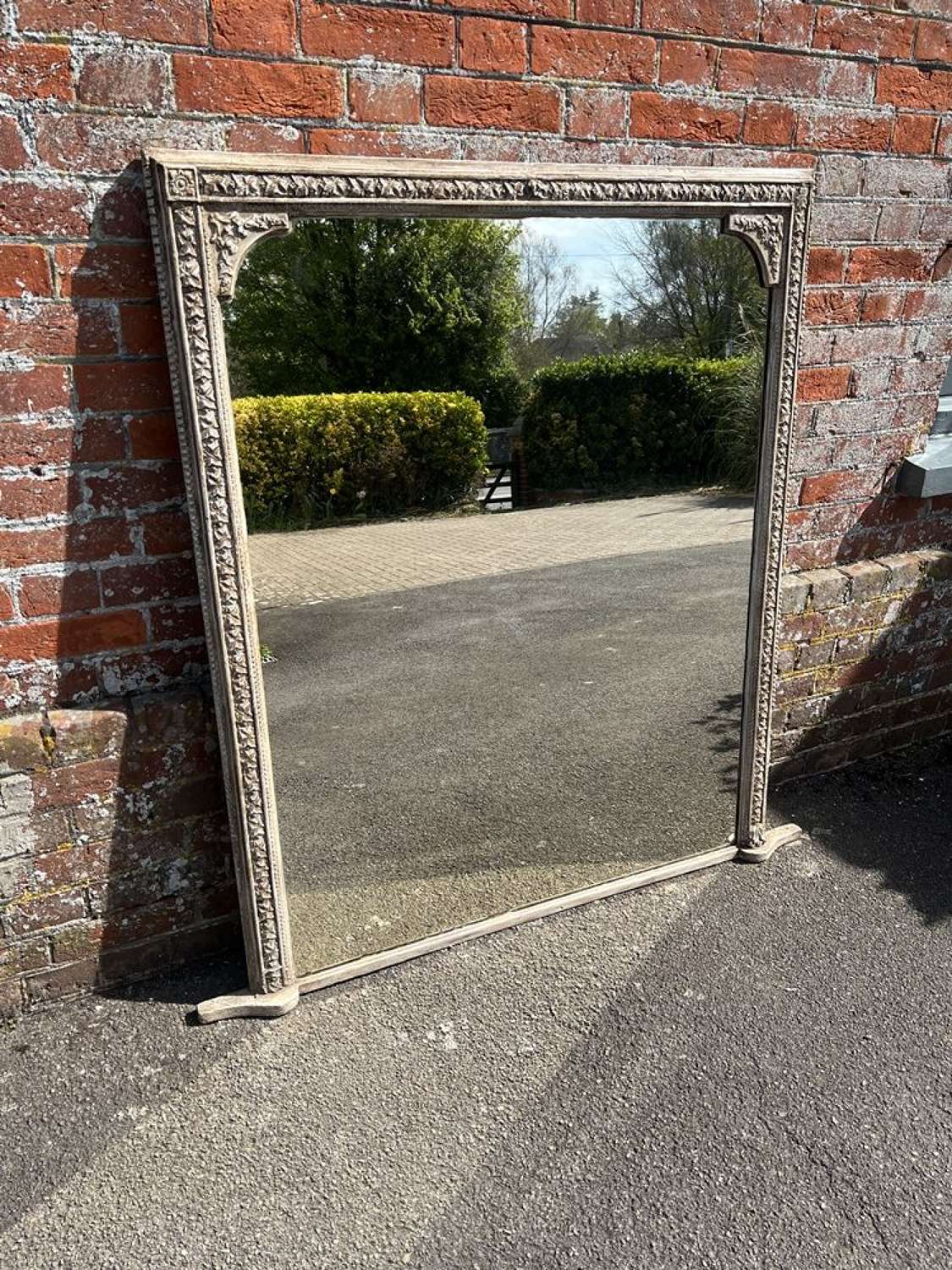 A Stunning large Antique English 19thC carved wood & gesso Mirror