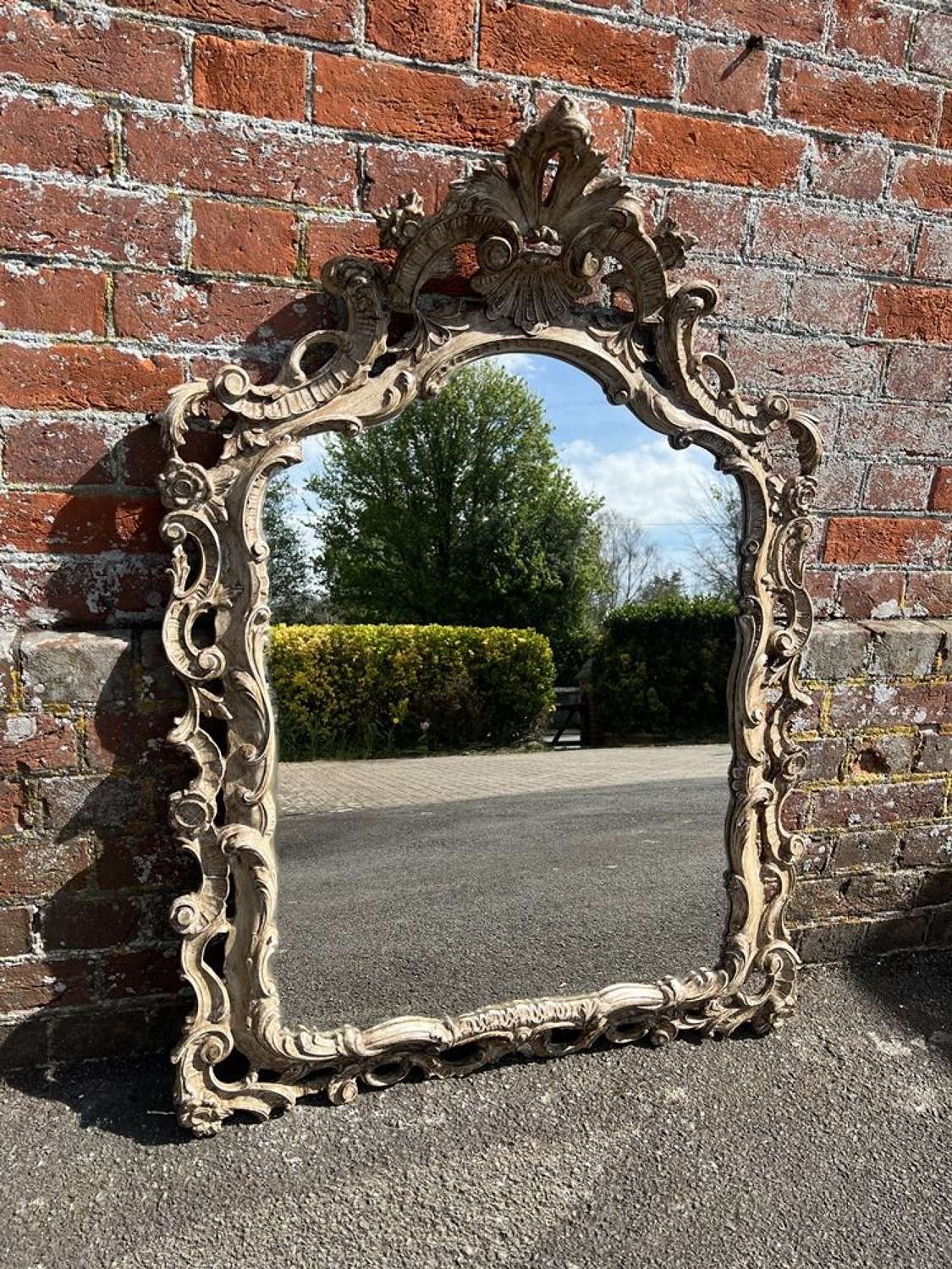 A Superb early 20th C painted Italian Rococo Style Mirror.