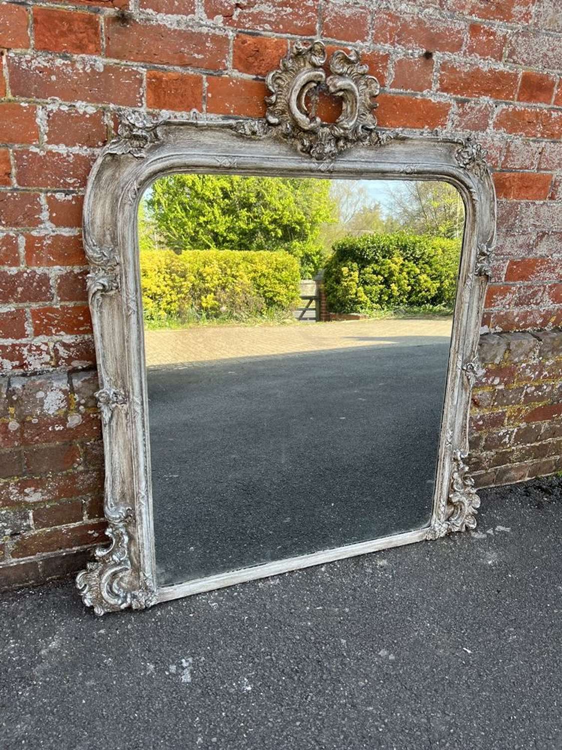 A Wonderful good size Antique English 19th C painted Overmantle Mirror