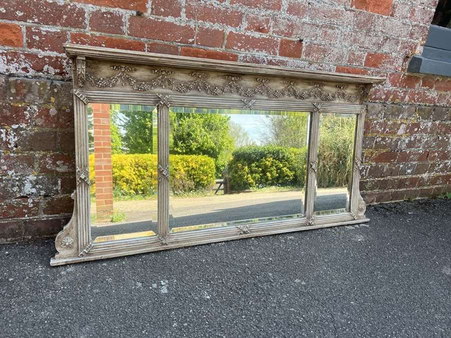 A Fabulous highly useful size Antique English 19th C Overmantle Mirror