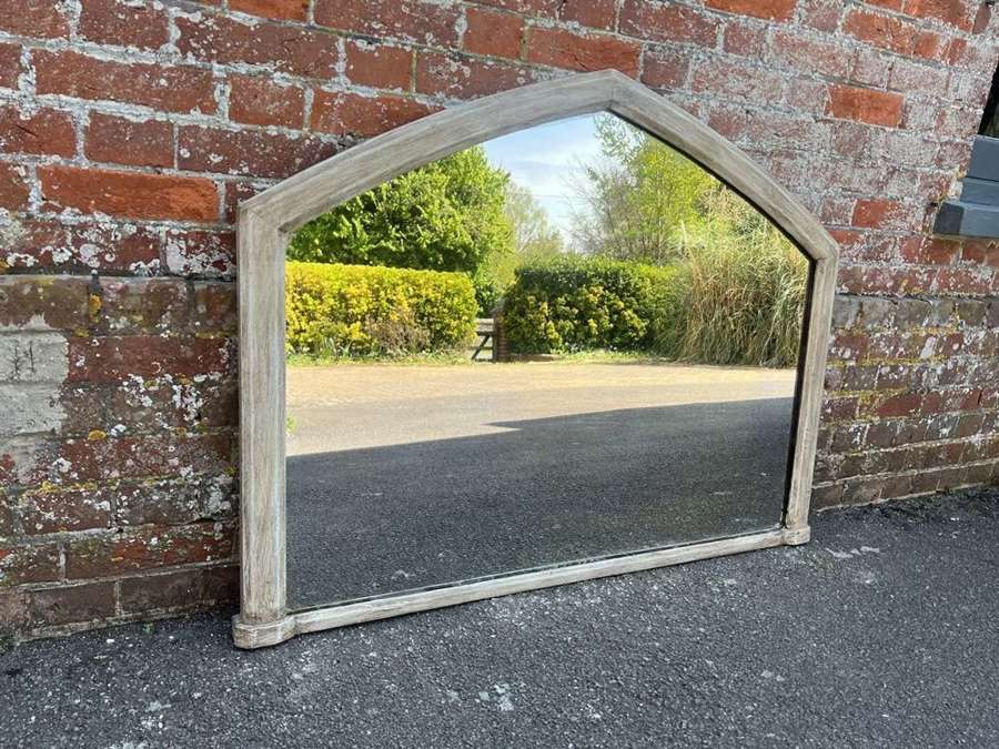 A Superb Antique English 19th C painted Gothic Style plain Mirror