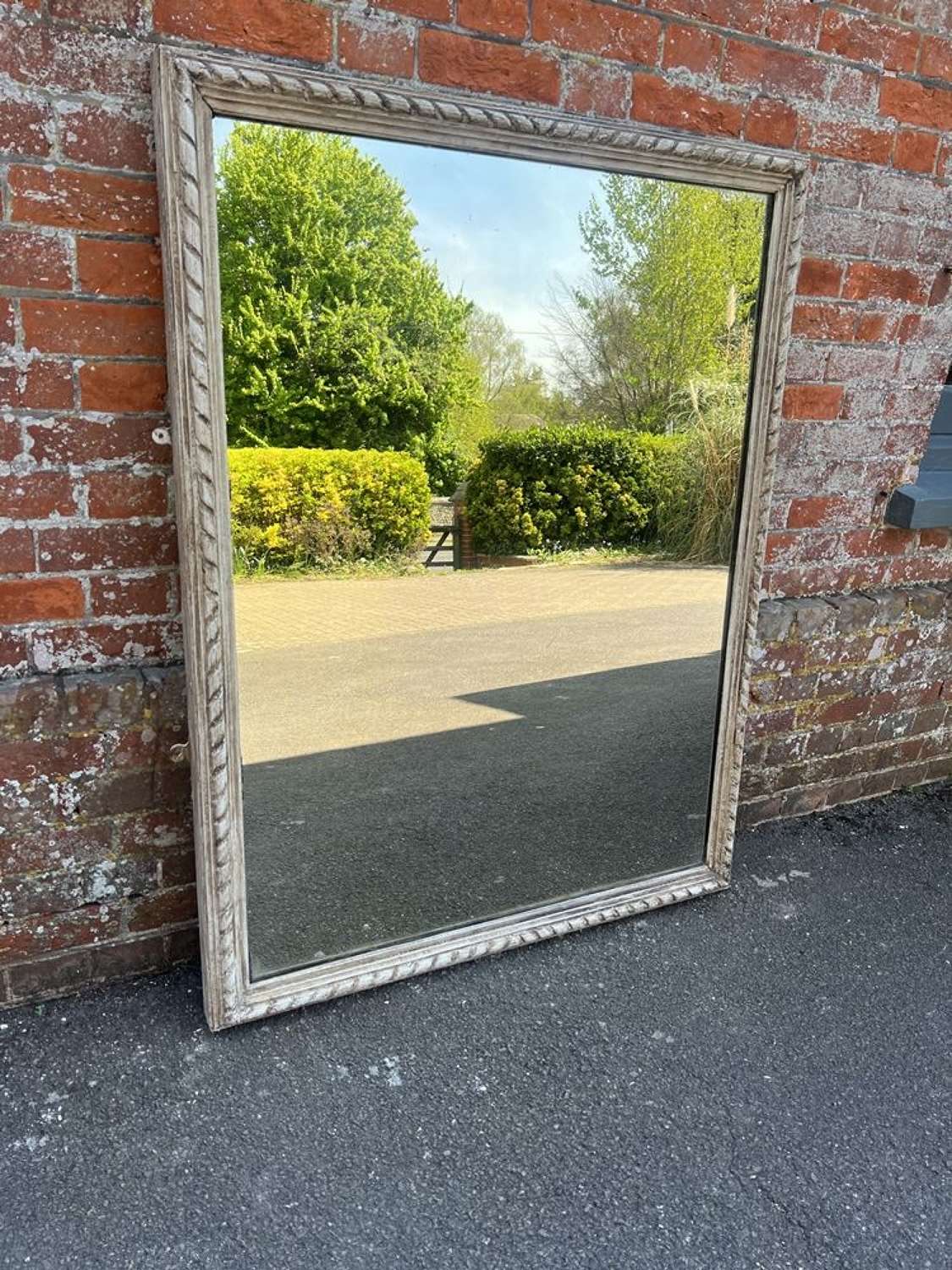A Stunning large Antique French 19th C ribbed framed Mirror.