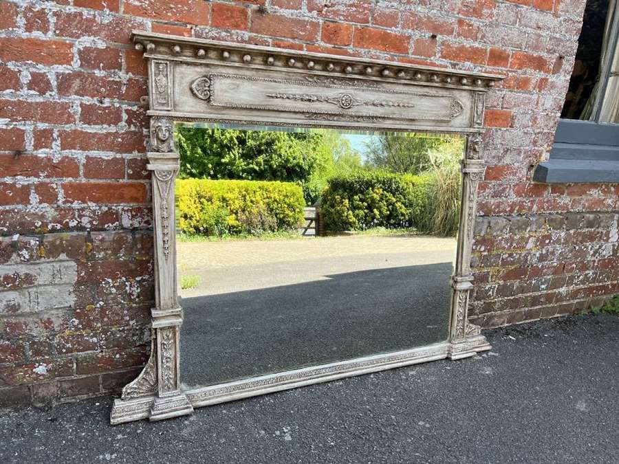 An Exceptional good size Antique English 19th C Overmantle Mirror