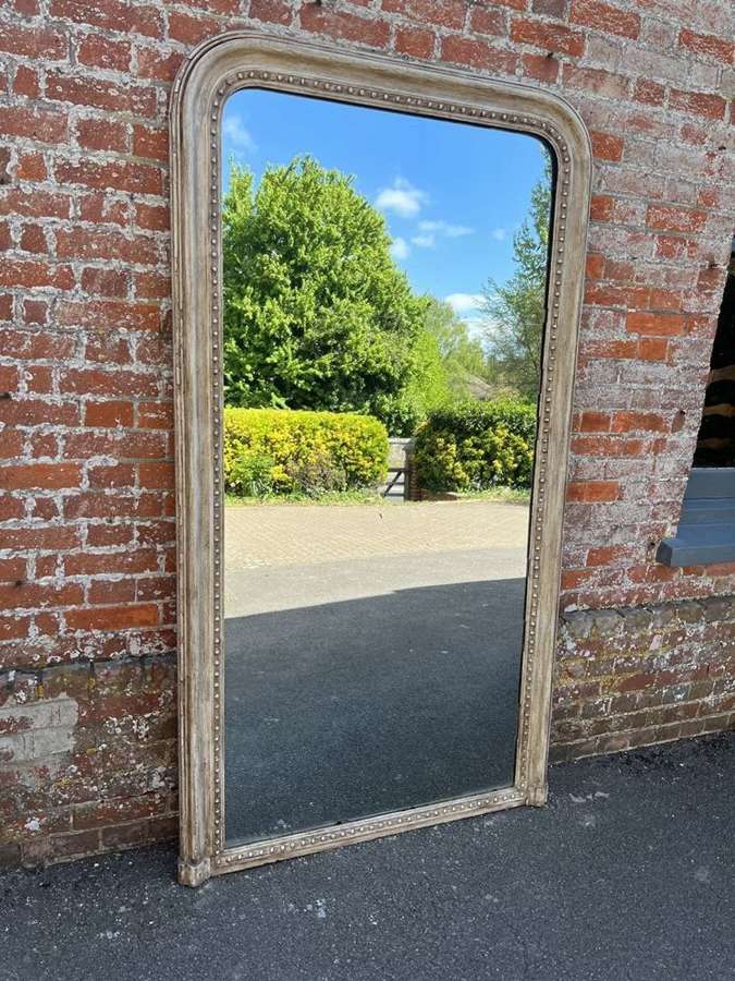 A Spectacular large Antique French 19th Century arched painted Mirror.
