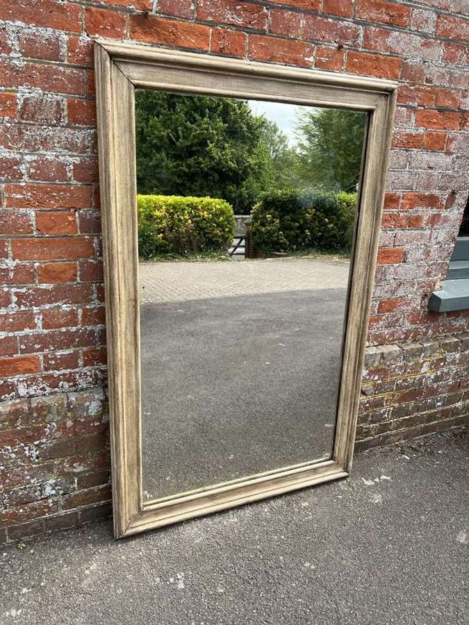 A Delightful large Antique French 19th wood painted plain Mirror