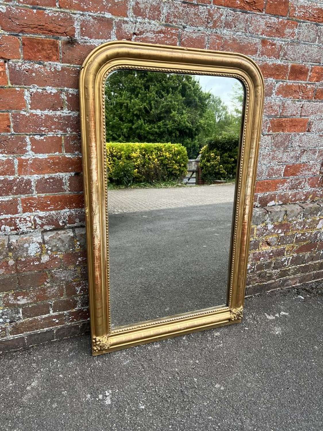 A Fabulous good size Antique French 19th Century carved gilt Mirror.