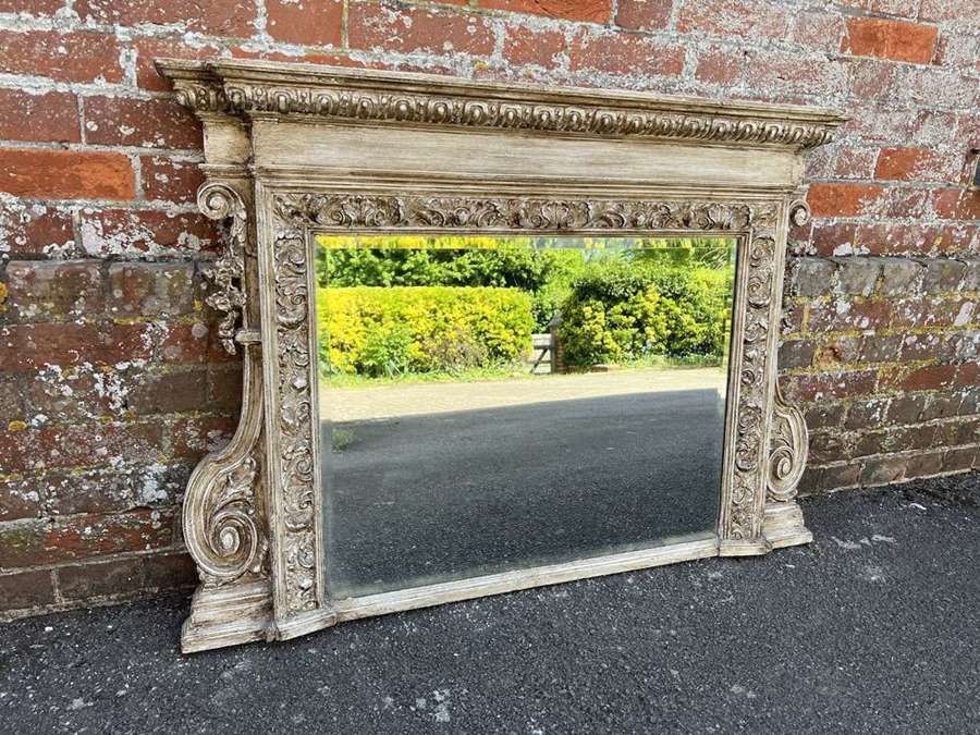 A Stunning highly useful size Antique English 19th C Overmantle Mirror
