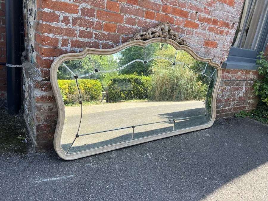 A Stunning large Antique French 19th Century carved wood shaped Mirror