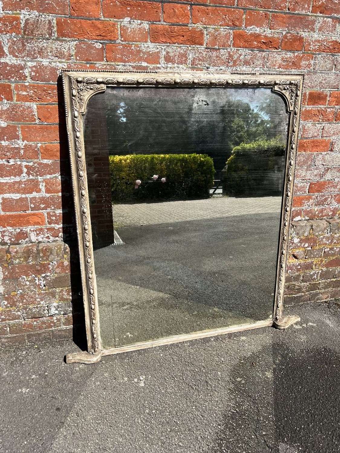 A Delightful Antique English 19th Century painted Overmantle Mirror.