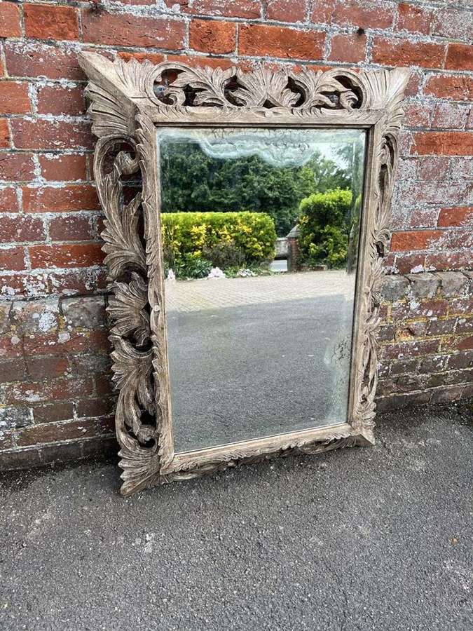 A Fabulous Antique French 19th C carved wood painted Mirror.