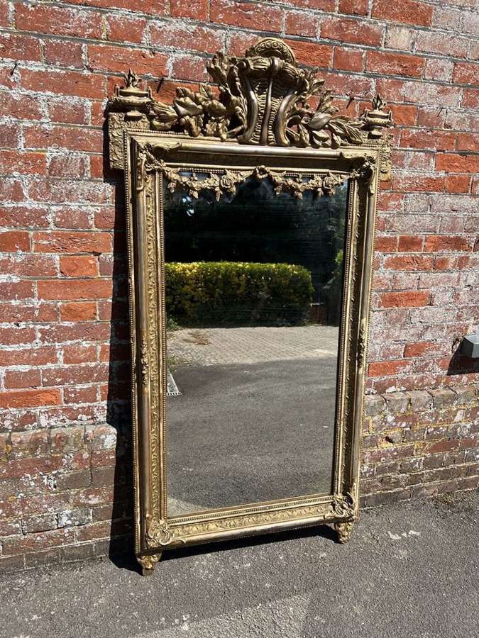 An Exceptional large Antique Italian 19th C silver/gilt Mirror.