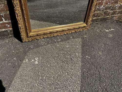 A Superb highly useful size Antique French 19th C arched gilt Mirror.