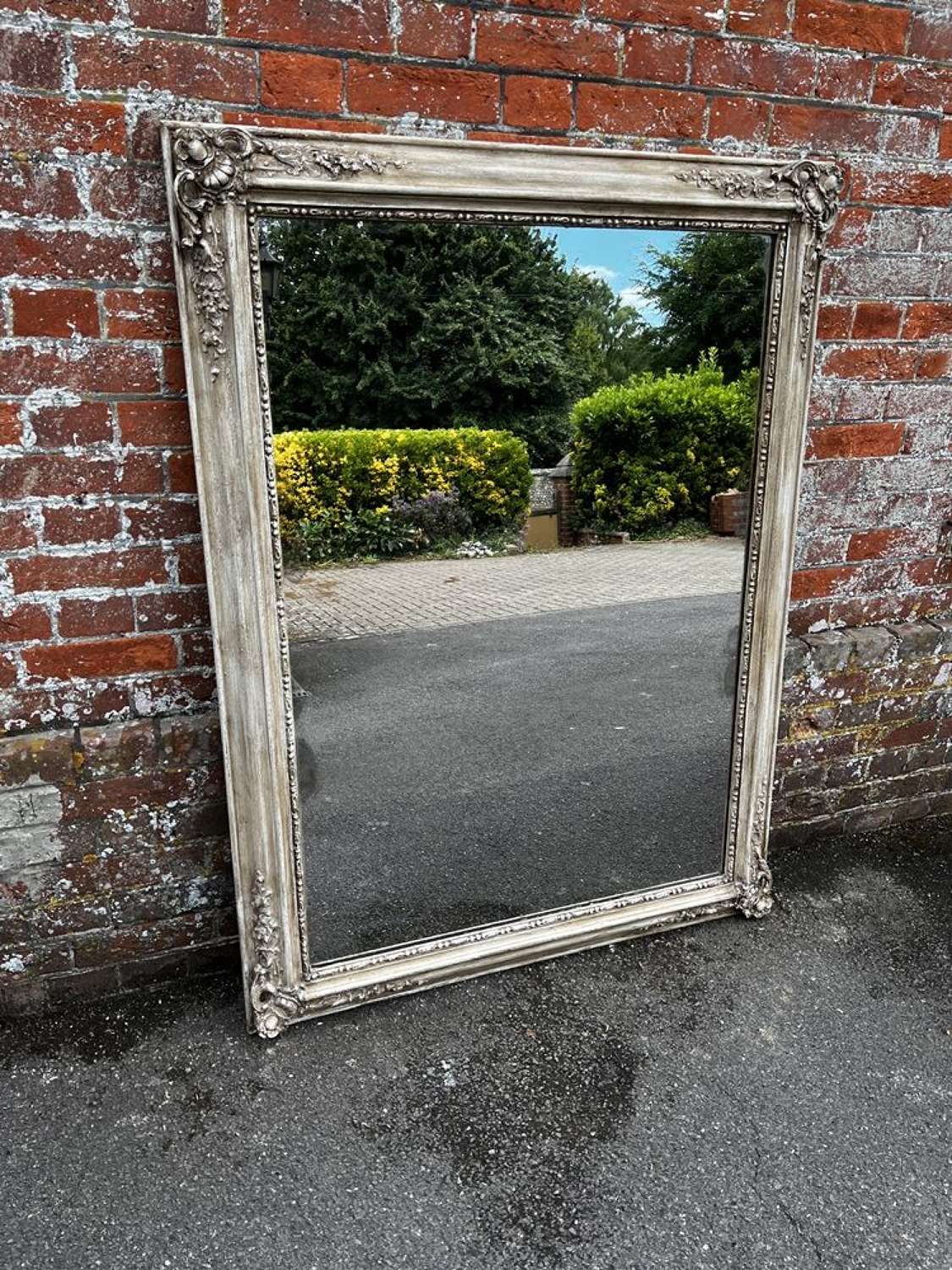 A Delightful large Antique French 19th C painted Louis Philippe Mirror
