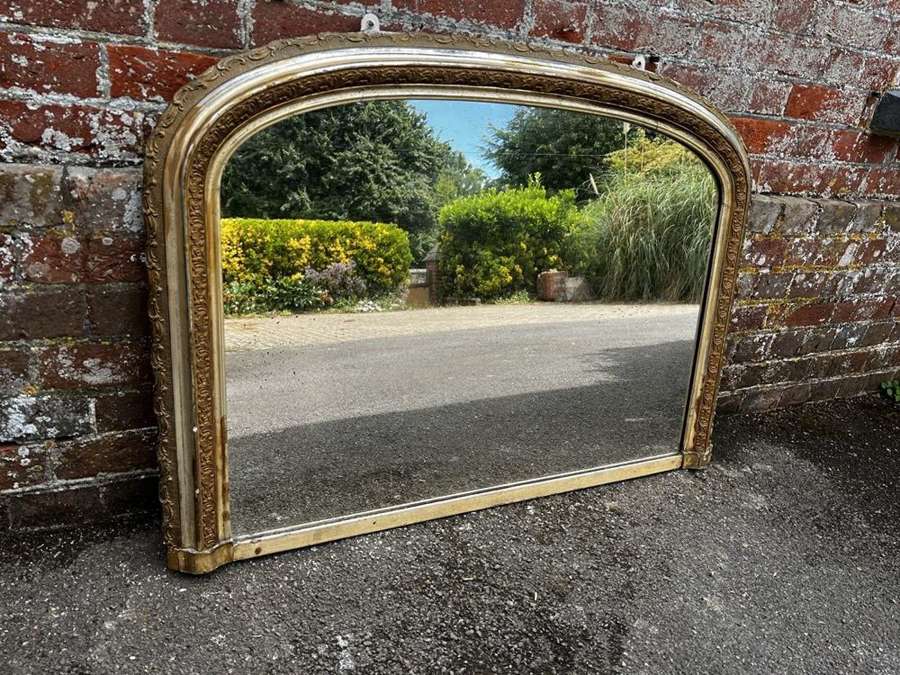 A Fabulous Antique English 19th C silver/gilt Overmantle Mirror.