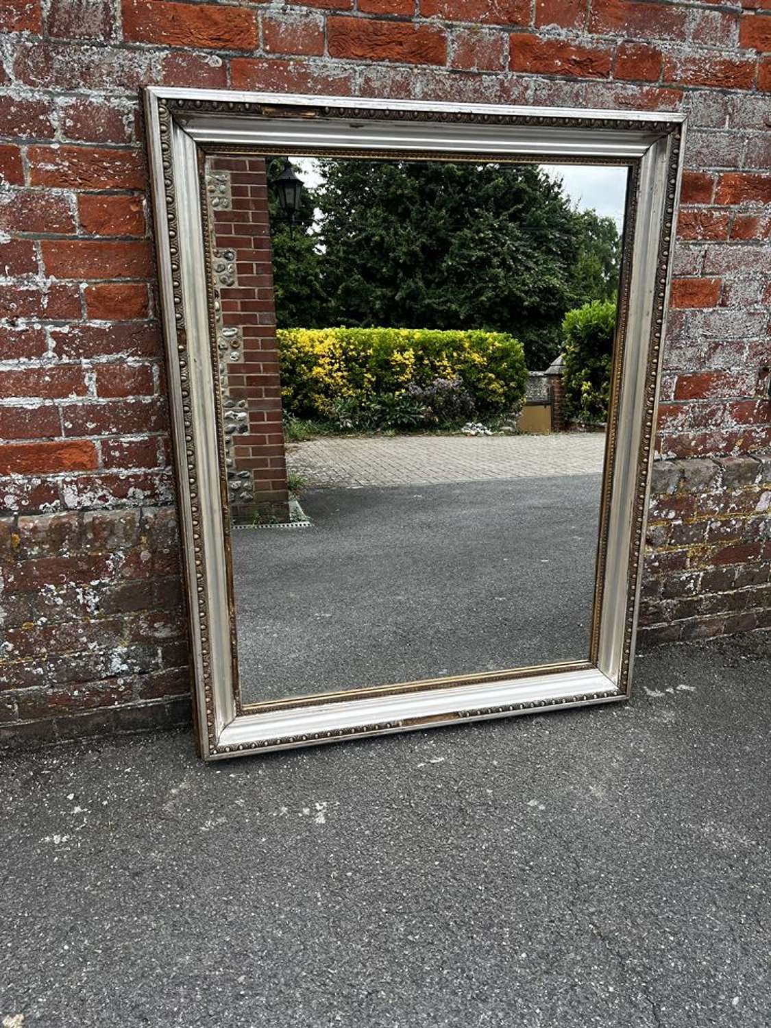 A Wonderful large Antique French 19th C silver/gilt Mirror.