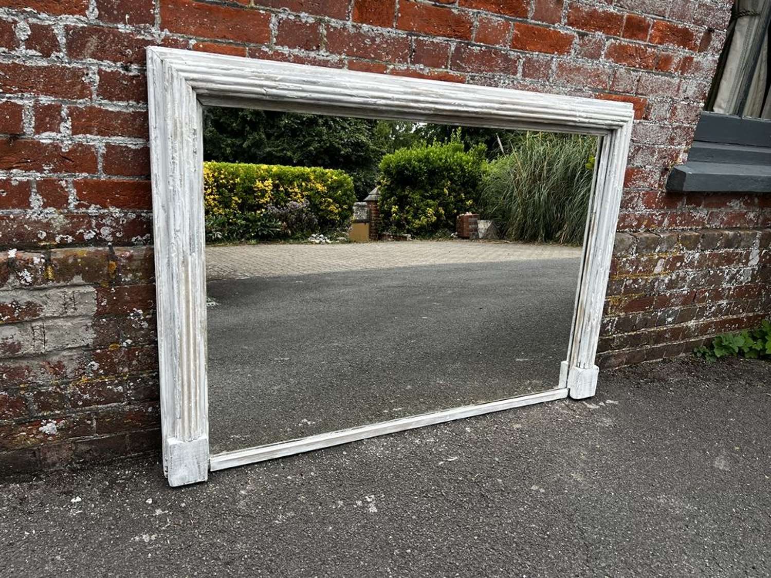 A Superb good size Antique English 19th C ribbed Overmantle Mirror.