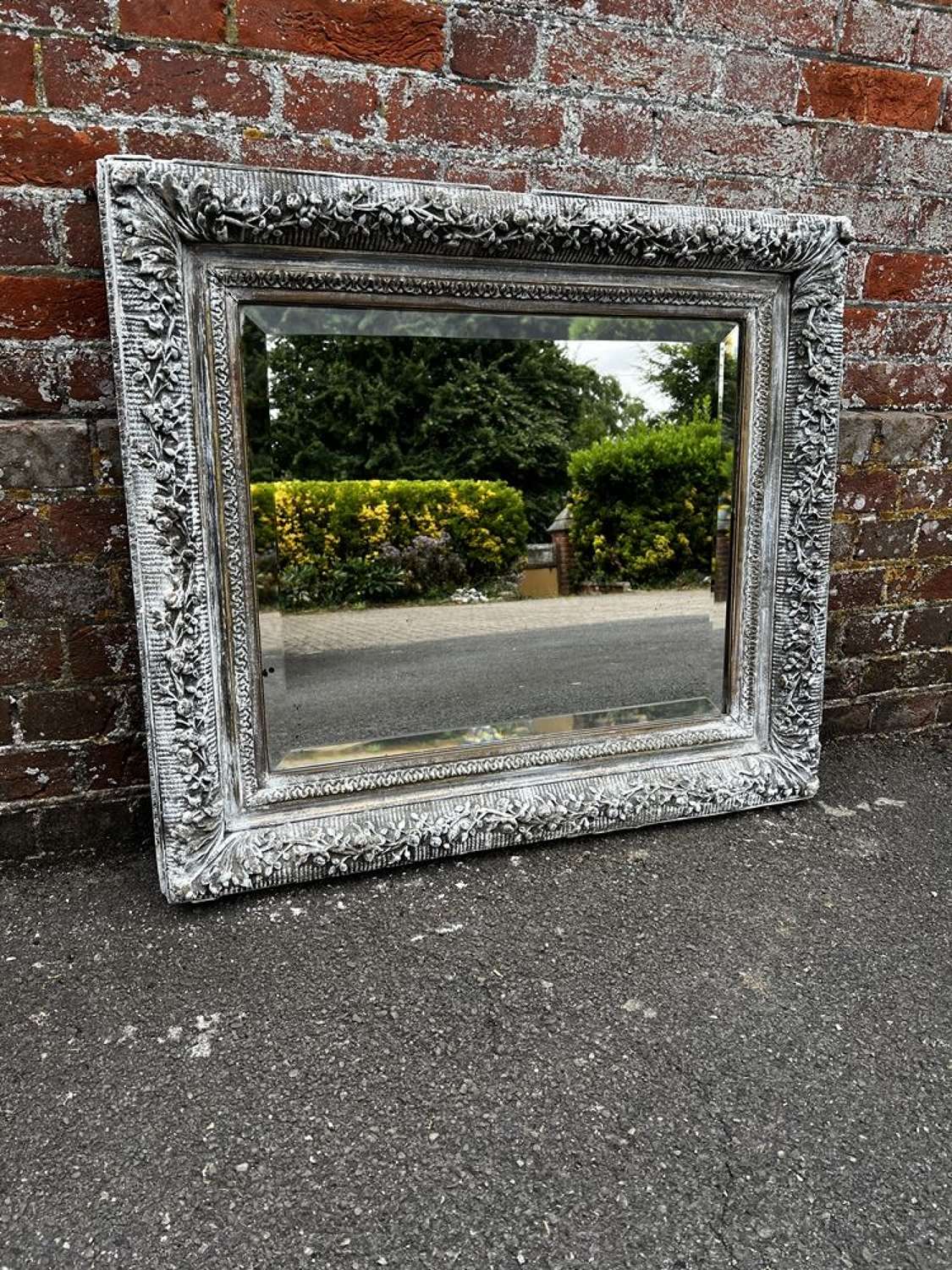 A Delightful good size Antique French 19th C ornate framed Mirror.
