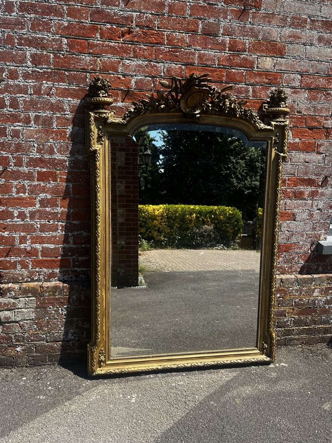 An Exceptional large Antique French 19th C carved gilt Mirror.