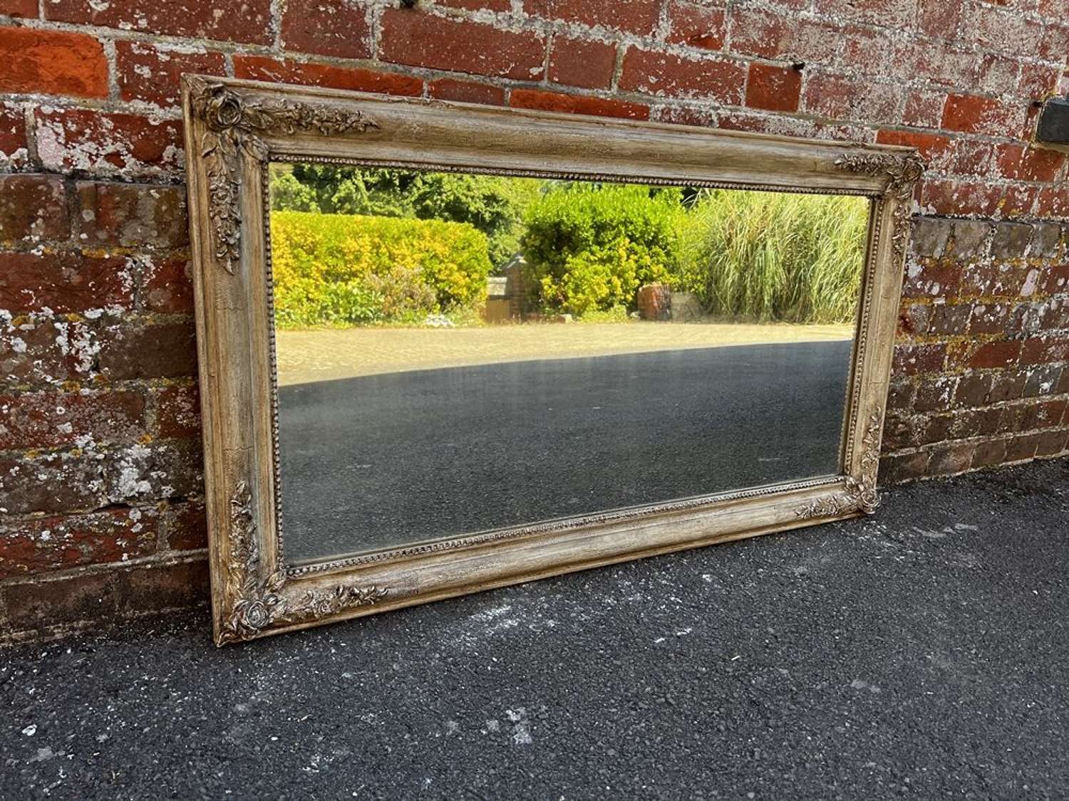 A Superb good size Antique French 19th C painted ornate framed Mirror.