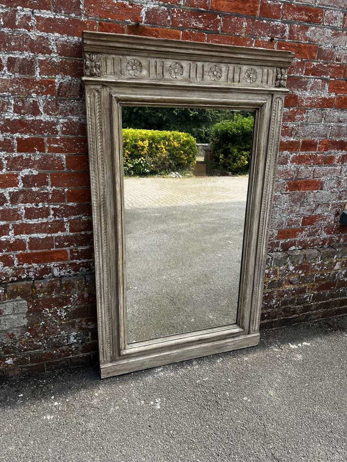 A Delightful large Antique French 19th C painted Mirror.
