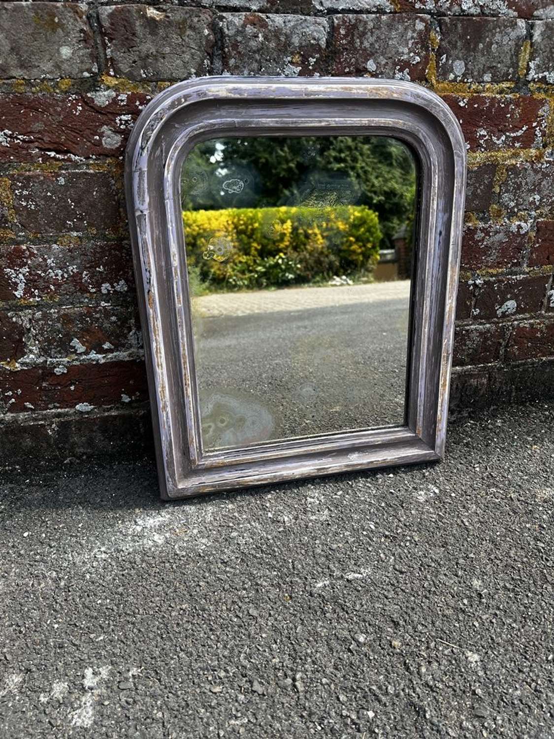 A Superb Antique French 19th C arched top painted Mirror.