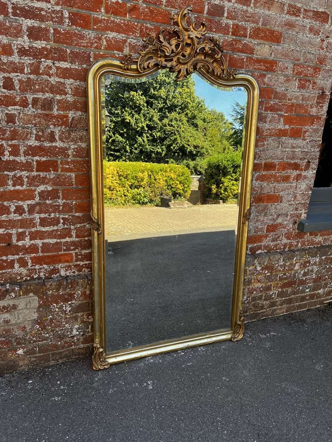 A Spectacular large Antique French 19th C original Silver/gilt Mirror.