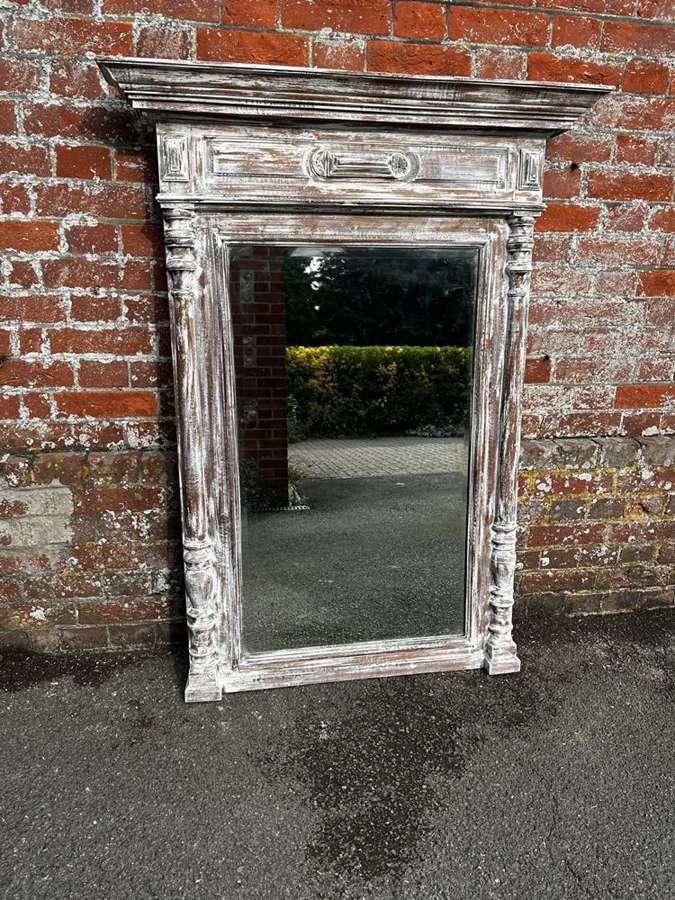 A Delightful large Antique French 19th C Column Mirror.