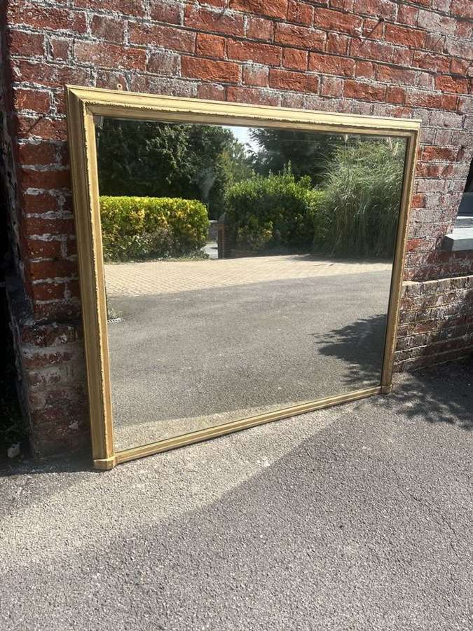 A Stunning large Antique English 19th C gilt ribbed Overmantle Mirror.