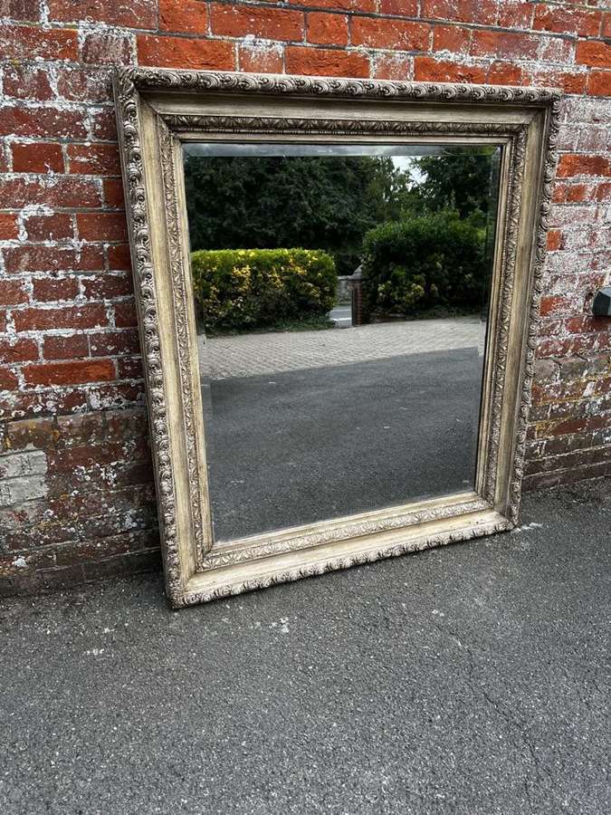 A Delightful large Antique English 19th C painted ornate framed Mirror