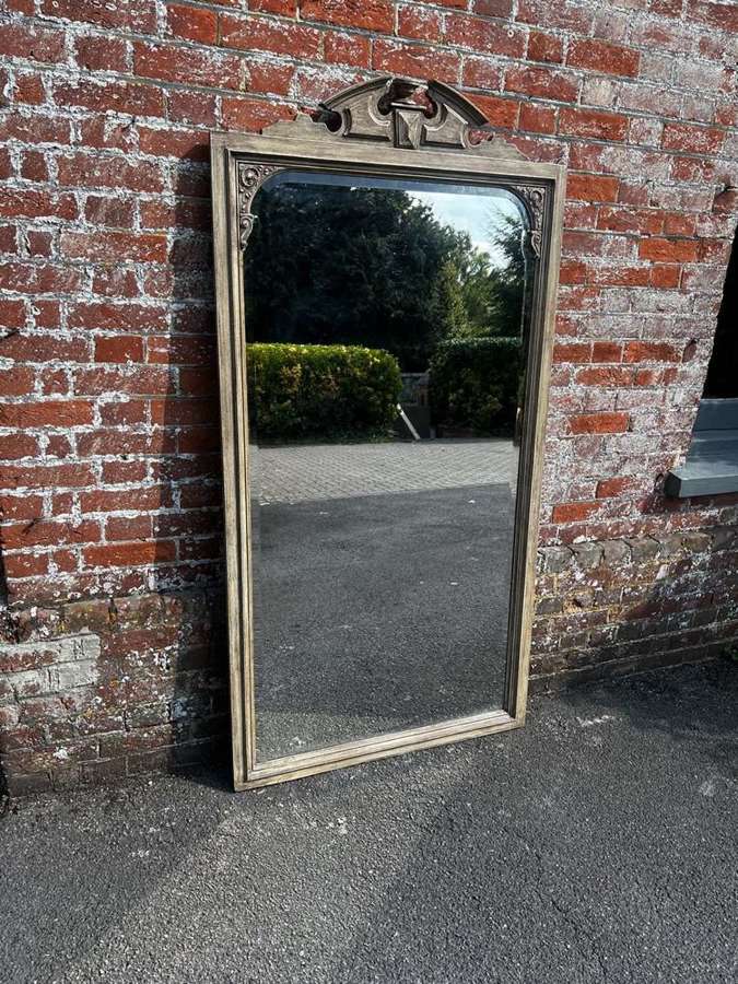A Stunning large Antique French 19th C carved wood painted Mirror