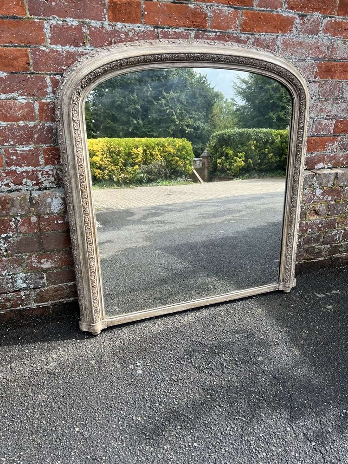 A Delightful highly useful Antique English 19th C Overmantle Mirror.