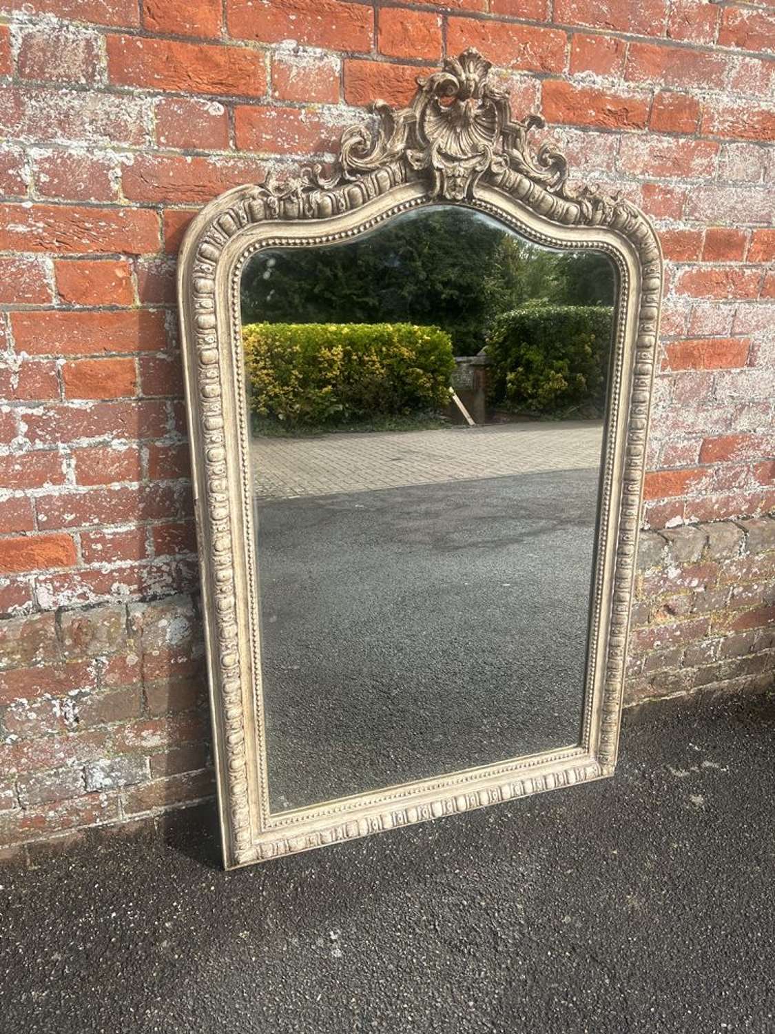 A Stunning large Antique French 19th Century shaped top crested Mirror