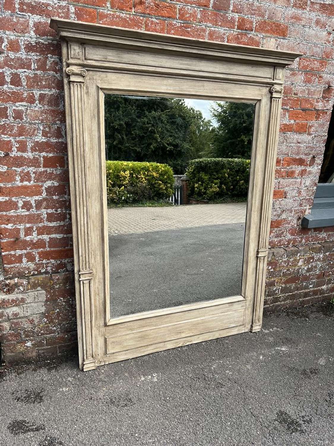 A Delightful Antique French 19th C painted Column Mirror.
