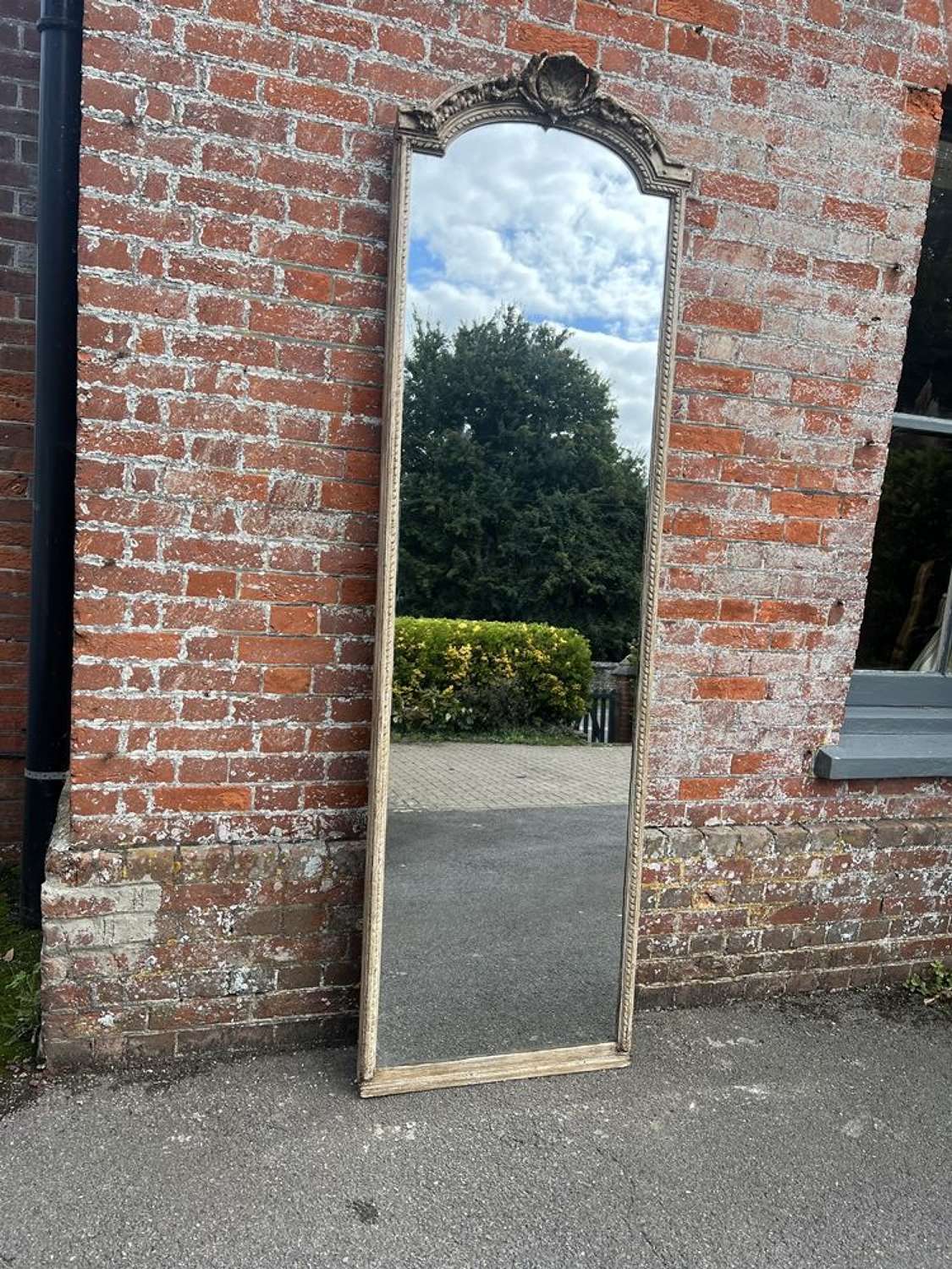 A Wonderful large Antique French 19th C painted Pier Mirror.