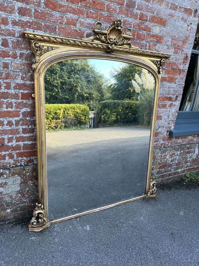 A Spectacular large Antique English 19th C original gilt Mirror