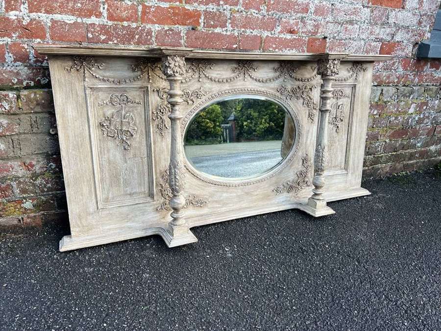A Fabulous  Antique 19th C English painted Overmantle Mirror.