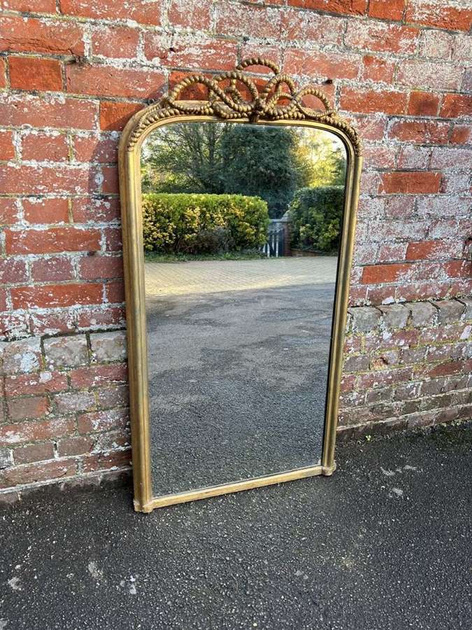 A Supberb Antique 19th C English original gilt arched top Mirror.