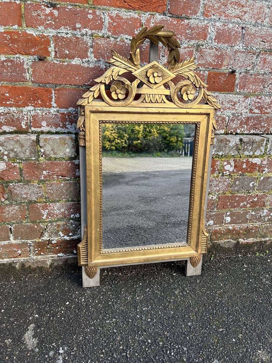 A Wonderful good size Antique French 19th C painted & gilt Mirror.